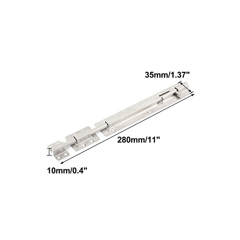 uxcell 12-inch Long Stainless Steel Door Latch Sliding Lock Barrel