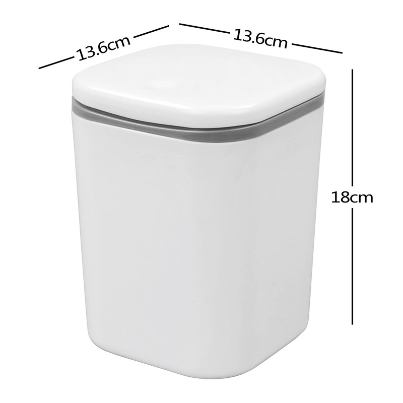 Dynko 2-pack Plastic Desktop Garbage Bin, Mini Trash Can (White)