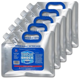 Cooler Shock Reusable Ice Packs for Cooler, 8.5"x7.5" - Long Lasting Cold Freezer Packs for Coolers and Lunch Boxes - Cooler Ice Packs for Camping Gear, Fishing, Road Trips, Beach Must Haves