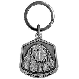 Hampshire Pewter English Springer Spaniel Dog Keychain