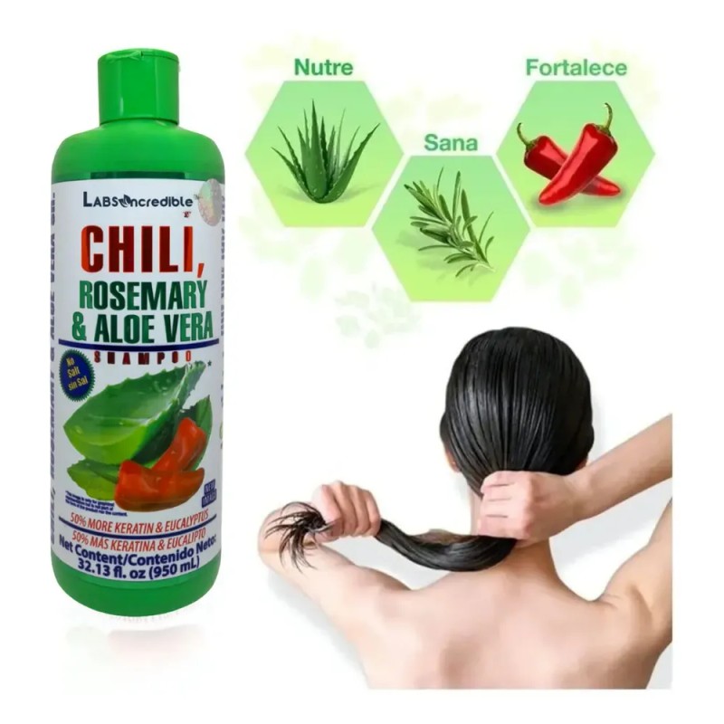 Shampoo De Chile Romero Y Sábila Para Crecimiento Acelerado.