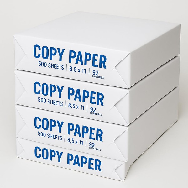 Copy Paper, 8.5 x 11 inches, 92 Brightness, 500 Sheets,