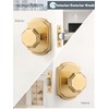 SORWDUERM 1 Pack Gold Door Knobs Passage Door Knobs Brushed
