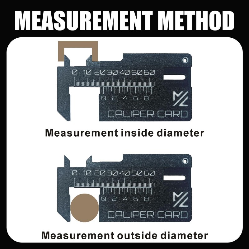 Hikiwin 2 Pcs Mini Vernier Caliper Keychain, Miniature Measuring Tool