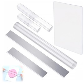 Set of 4 Polymer Clay Tools Set, Acrylic Roller for Polymer Clay, Acrylic Plate Acrylic Roller, Polymer Clay Cutter, Acrylic Polymer Clay Tools, Acrylic Clay Rolls Set for Clay DIY, Shaping, Modeling,