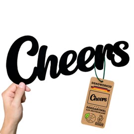Cheers Lettering - Decorative Bar Wall Sign - Counter Decoration - Living Room Wall Decoration for Home - Wall Sticker - Home Wall Art - Kitchen or Bedroom - Plastic Wall Sign