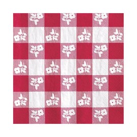 Club Pack of 216 Red Gingham Premium 2-Ply Disposable Lunch Napkins 6.5"