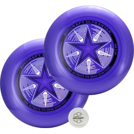 Discraft Two-Pack Purple Ultrastar Ultimate Discs - Standard Size, Varied Foil Designs, Perfect for Competitive & Casual Play