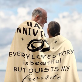 2 Year Anniversary Blanket Gifts - Cotton Gifts for 2nd Anniversary Couple Husband Wife Men Women Romantic Wedding Anniversary Blanket Happy Anniversary for Girlfriend Boyfriend Couple Blanket