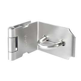 Sayayo 90 Degree Padlock Hasp Door Clasp Door Lock Gate Latch 4 inches, Stainless Steel Finished, Silver, EMS9K-4