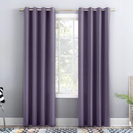 Sun Zero Barrow 2-Pack Energy Saving Grommet Curtain Panel Pair, 54" x 63, Lavender