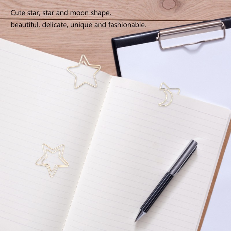 100 Pcs Paper Clips Portable Small Anti Slip Cute Star