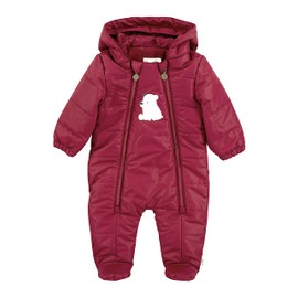 Sterntaler Baby Girls' Jumpsuit Baby Jumpsuit Quilted with Hood Polar Bear Elia, darkred