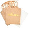 Gold Foil Welcome Gift Bag with Tissue Paper (Kraft, 15
