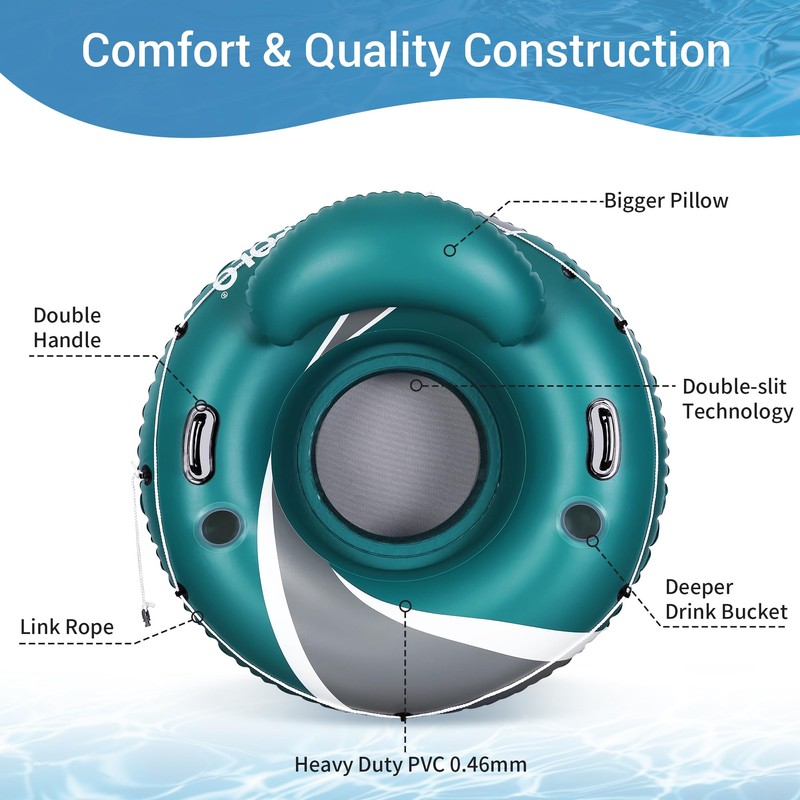 River Tubes for Floating Heavy Duty, Pool Float Adult,53" Inflatable