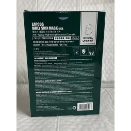 LAPCOS Cica Sheet Mask, Daily Face Mask With Cantella Plant Extract 5 Pack