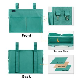Surblue Caddy Hanging Organizer Bedside Storage Bag for Bunk and Hospital Beds, Teal, Small