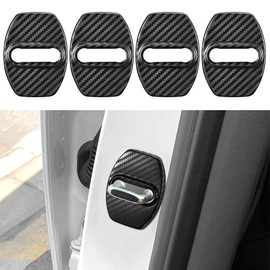 TOMALL 4 Pcs Car Door Lock Latches Covers Compatible with Chevy Silverado Tahoe Cruze Cruze Colorado Suburban, Compatible with GMC Yukon Canyon Vehicle Specific Exterior Accessories (Carbon Fiber)