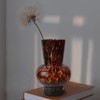 8" High Luxe Leopard Glass Vase — Unique Modern Amber