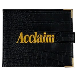 Acclaim Folding Wallet Style Lawn Bowls Bowling Scorecard Holder Synthetic Texture Effect Press Stud Closure 12.5 cm x 10 cm Closed (Black)