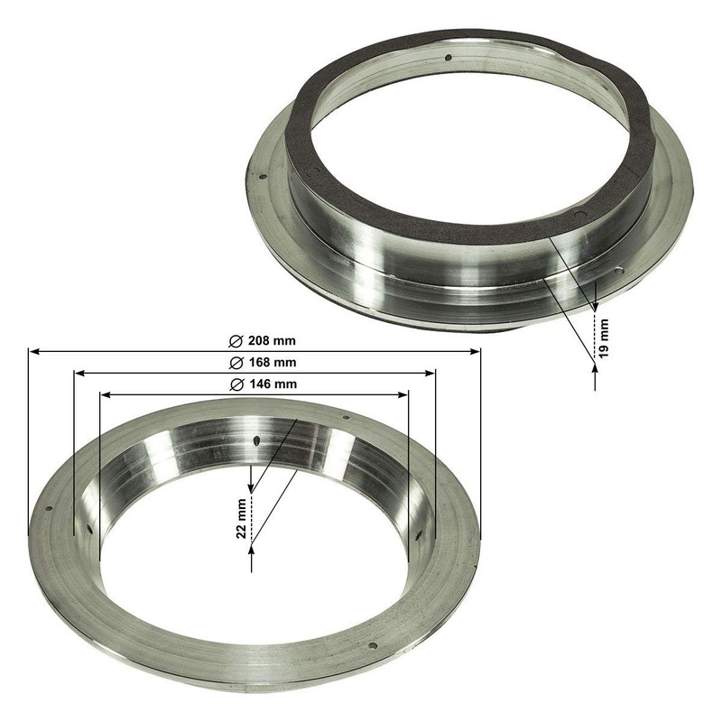 tomzz Audio 2800-021 Solid Aluminium Spacer Ring Reducing Ring 200