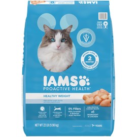 IAMS Proactive Health Healthy Weight Adult Dry Cat Food Chicken Flavor, 22 lb. Bag