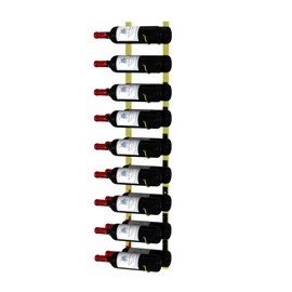 CharaVector Stainless Steel Wine Rack Wall Mounted, DIY 1/2 Wall Wine Rack, High Gloss Gold Hanging Wine Rack, Double Sturdy Wall-Mounted Wine Racks, Home and Kitchen Decor,18 Bottles 1PCS