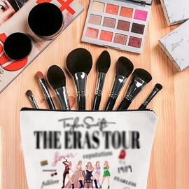 TS Cosmetic Bag Music Lover Makeup Bag with Metal Zipper, Music Fan Make Up Bag Album Name Makeup Bag Small, Make Up Bag for Music Lover Fan (B)