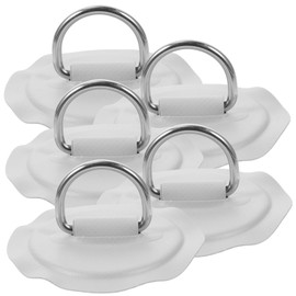 HONMEET Pack of 5 Rubber Boat Rope Buckle Kit Kayak Inflatable Boat Accessories D Ring Pad Eye D Ring Patch Small Paddle Board D Rings Paddle Board Accessories Stainless Steel