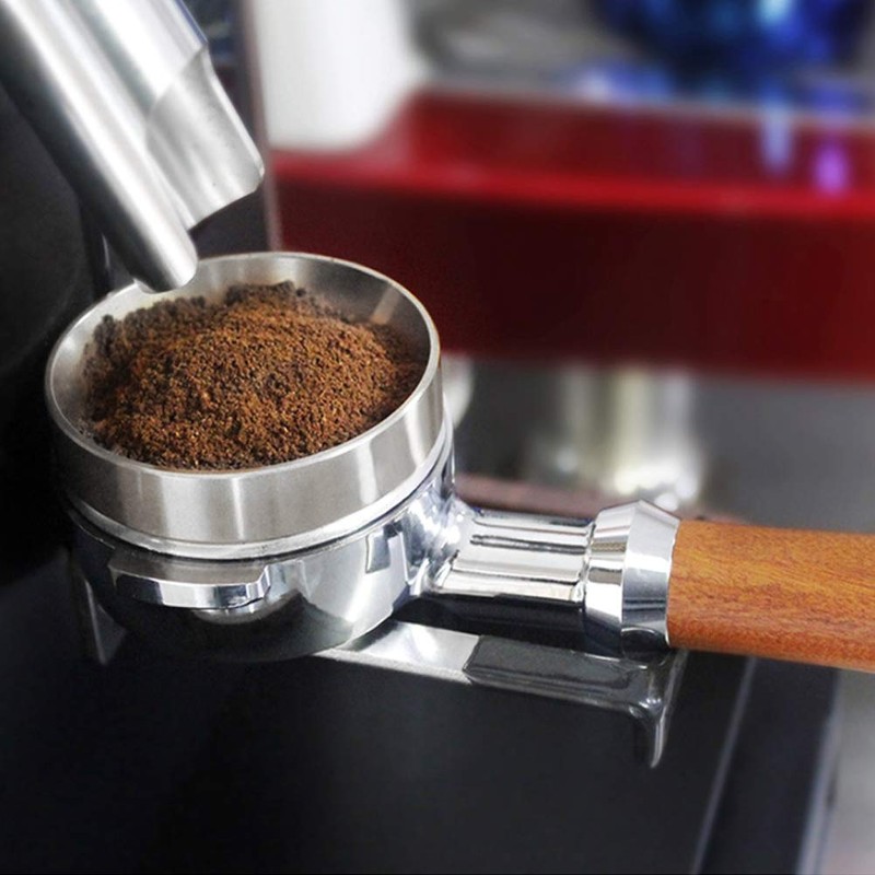 58mm Magnetic Dosing Funnel, Silver Brewing Coffee Tamper Powder Tool,