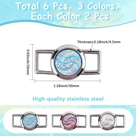 craspire 6 Stück 3 Farben Schnürsenkelschnallen Charms Metall Schuhdekoration Legierung Harz Nebelmuster Abnehmbare Dekorative Schnürsenkel Anhänger Zubehör Für Männer Und Frauen Sneaker Stiefel
