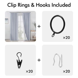 MIULEE Chambray Blue Pinch Pleated 100% Blackout Linen Curtains 108 Inch Long 2 Panels Set, Pleat Curtain with Pin Hooks, Black Out Light Blocking Room Darkening Drape for Bedroom Living Room Window