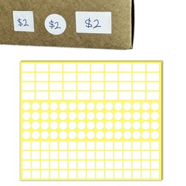 4000 Pieces, 3 Sizes - White Price Tags Stickers, Small Sticky Labels to Write On - 20 x 12 mm + 12 mm