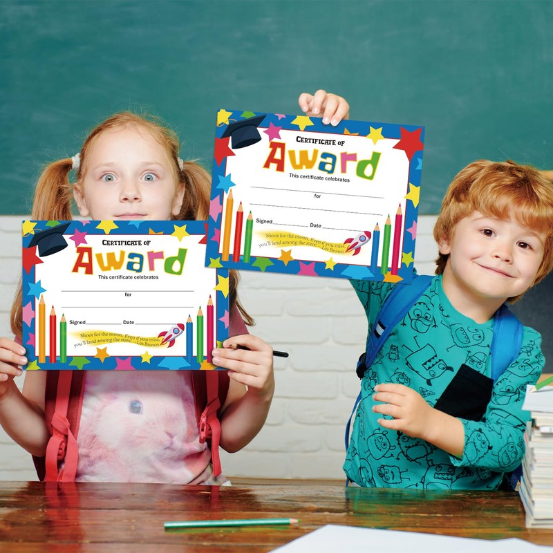 25 PCS Colorful 8 X 10 Inches Award Certificates, Student