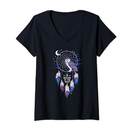 Womens Dream Catcher Bohemian Spiritual Dreamcatcher V-Neck T-Shirt