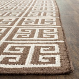 Safavieh Dhurries Collection DHU626C Hand Woven Brown and Ivory Premium Wool Runner (2'6" x 4')
