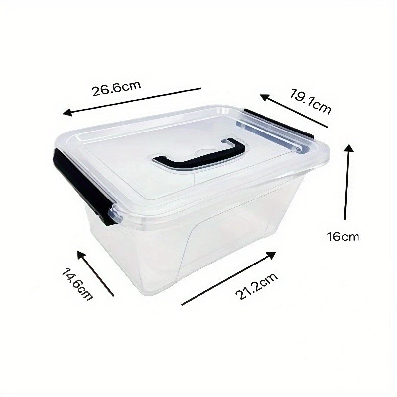 AYD 6PCS Stackable Storage Bins,Secure Snap-Lock Lids,Clear Plastic Organizer Boxes