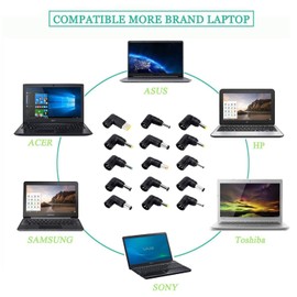90W Universal Laptop Ladegerät Netzteil, 90W Netzteil mit 15 Anschlüssen für Notebook Ultrabook Toshiba HP/Compaq Acer IBM Hasee Kompatibelstes Laptop Modell