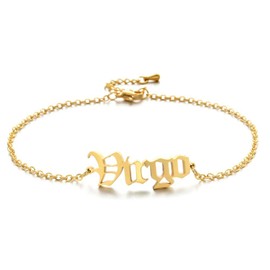 Zodiac Sign Anklet for Women, 12 Constellation Ankle Bracelets Gold Silver Horoscope Anklet Adjustable Foot Chain Dainty Brithday Gifts - virgo