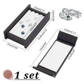PH PandaHall Gemstone Storage Container, 4 Slots, Diamond Showcases, Gemstone Jewellery Box, Display Case, Storage Box Holder with Lid and Velvet for Gemstones, Coins, Jewellery Presentation