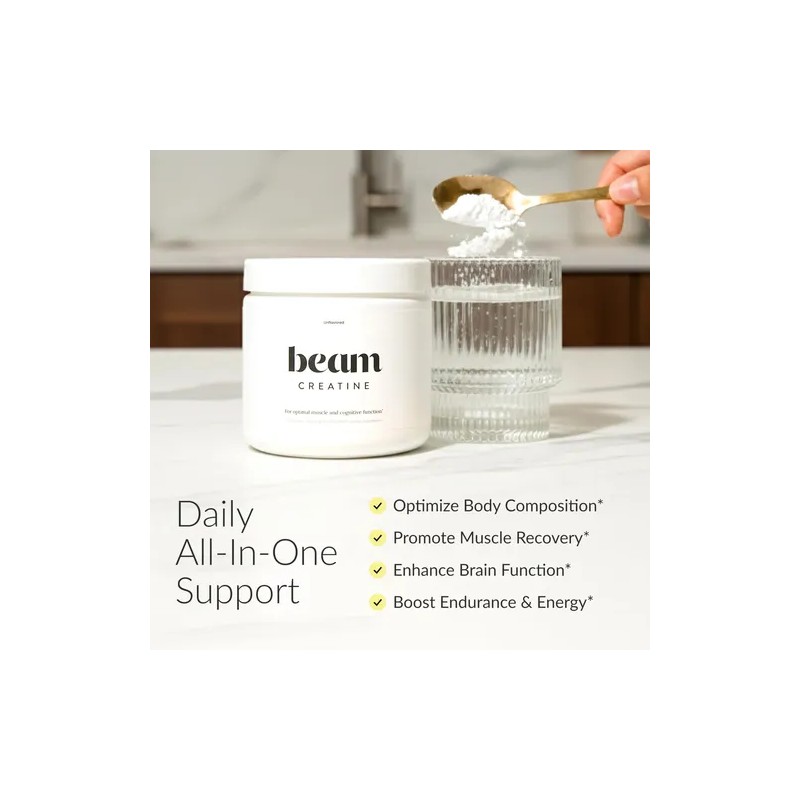 Beam Creatine Powder Creatina Micronizada, 100 Porciones