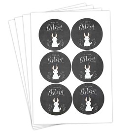 Papierdrachen 24 Easter Stickers for Crafts and Decorating, Motif, Merry Easter, Black/White, Sticker No. 44 - Easter 2021