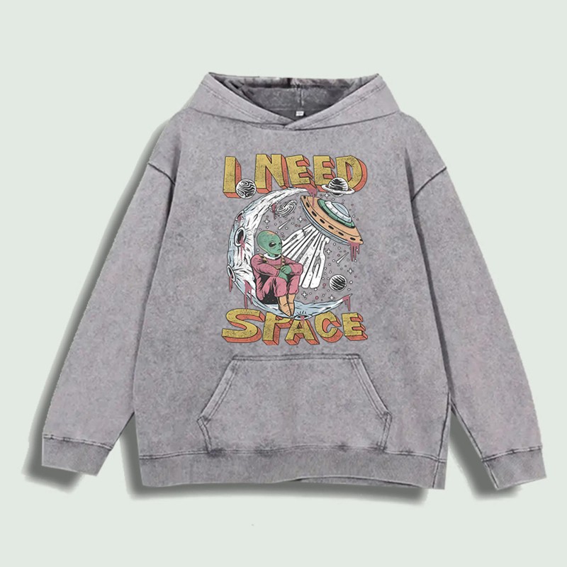 I Need Space Alien Graphic Hoodie 100% Cotton US Warehouse
