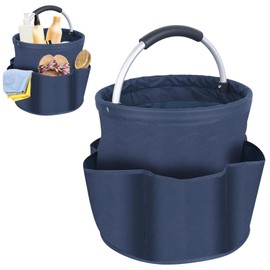 DMJJSD® 17L Cleaning Caddy with Handle Storage Box for Cleaning Utensils Multi Pocket Collapsible Cleaning Caddy Organiser Cleaning Organiser Caddy Collapsible Storage Basket for Toiletries (Blue)