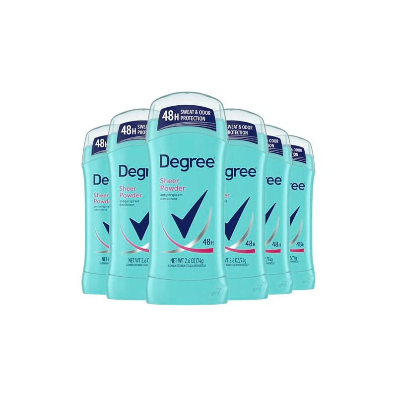 Degree Sheer Powder Antiperspirant Deodorant Stick, 2.6 oz (Pack of