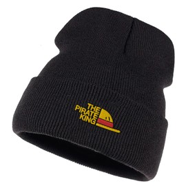 The Pirate King Knitted Hat Wool Hat Winter Hat Roll Hat Beanie Hat Sailor Hat Unisex, black, One Size