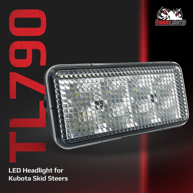 TIGERLIGHTS 12V LED Headlight - Compatible with/Replacement for Kubota SVL65-2,