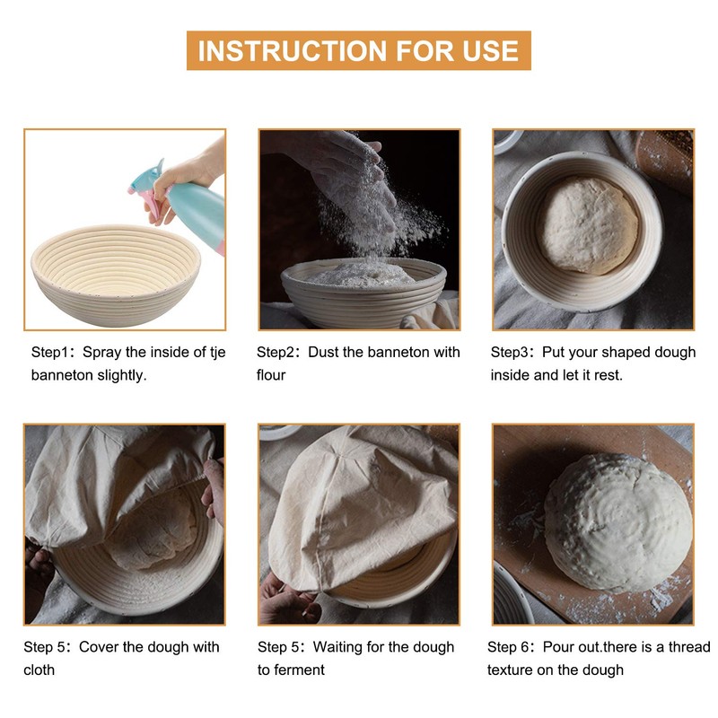2PACK 7 inch Round Bread Proofing Basket Banneton Bread Dough