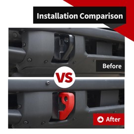 Voodonala for Ford Bronco 2021-2024 Front Tow Hook Cover Car Tow Hooks Protector Compatible with Bronco 2021-2024(for OEM Modular Bumper,Red,2pcs,ABS)