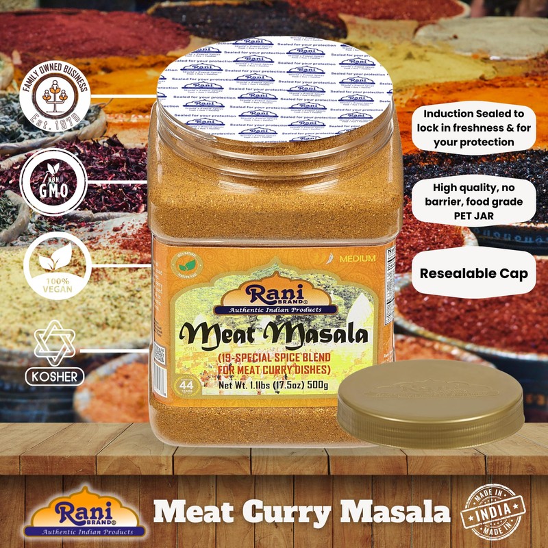 Rani Meat Curry Masala 21-Spice Blend 17.5oz (1.1lbs) 500g PET